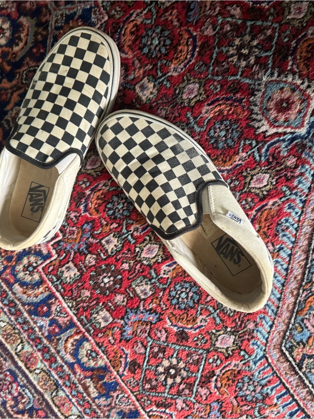 Vans Checkerboard Slip-On Sneakers - Black & White